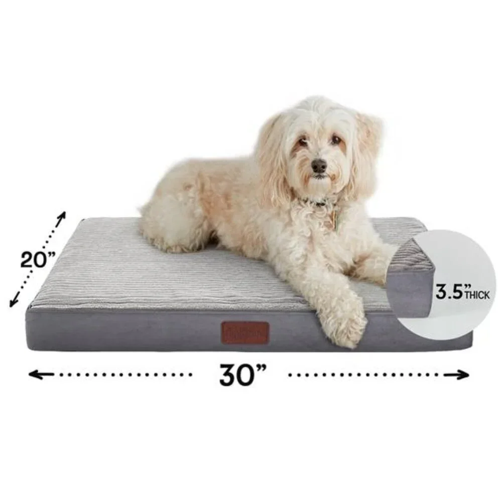 30in Gray Orthopedic Dog Bed For Medium&Small Dogs with Non-Slip